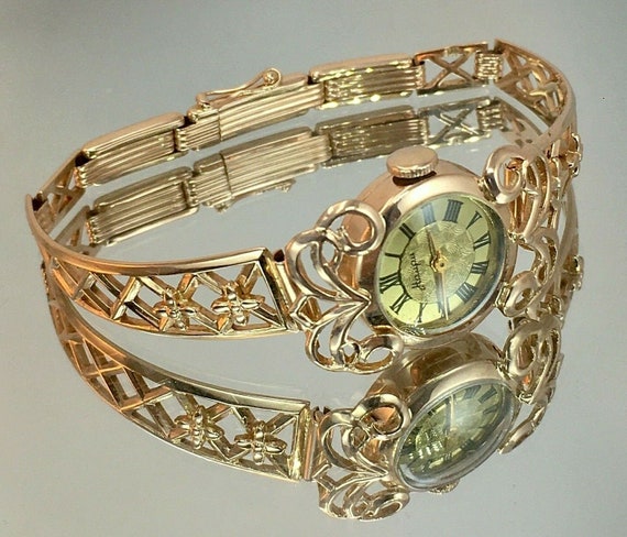 Vintage NAIRI Rose Gold Watch: 14K 583 Mechanical Bracelet  display picture 3