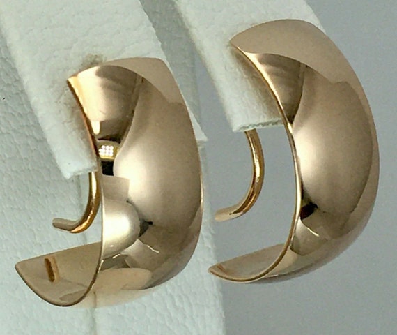 Vintage Original Solid Rose Gold Earrings 583 14K… - image 2