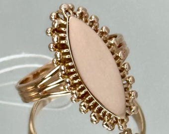 Vintage 14K 583 Rose Gold Ring, Size 8.5