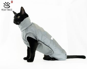 Reflective Softshell Cat Jacket: Handmade Winter Outdoor Coat