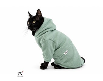 Warm Fleece Cat Hoodie: soft microfleece Winter Sweater for Advenure Cats