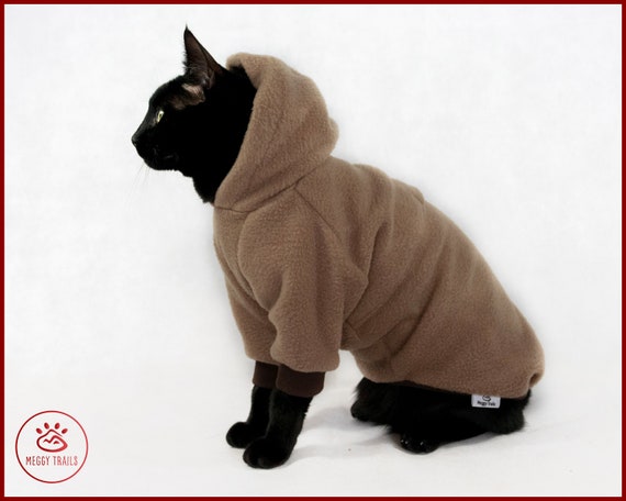 fleece voor kat fleece kat hoodie - Etsy België