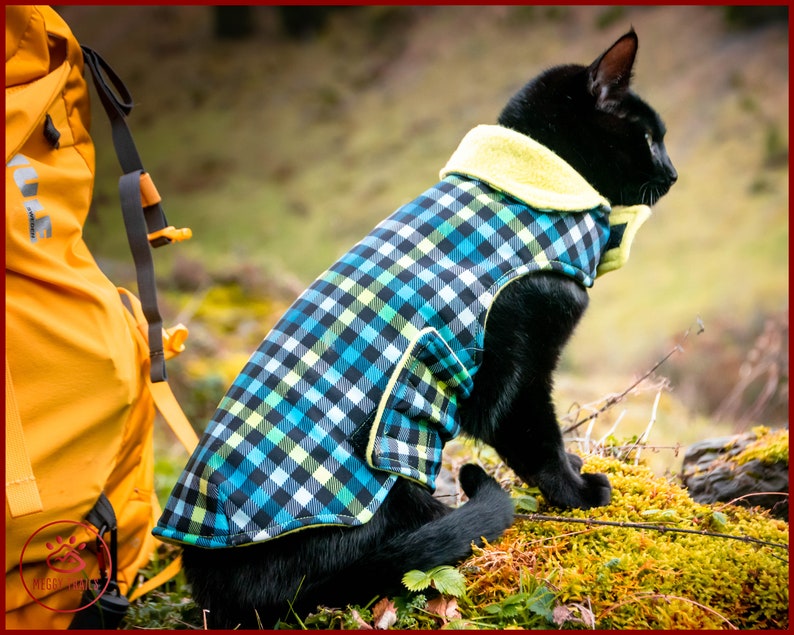 Warm Winter Cat Jacket From Softshell Double Layer Cat Coat | Etsy