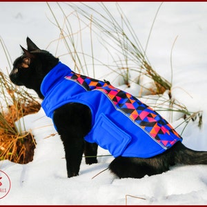 Cat WINTER JACKET, warm cat jacket, warm coat for cat, waterproof cat jacket, softshell cat jacket, warm clothes for cat, cat clothes image 1