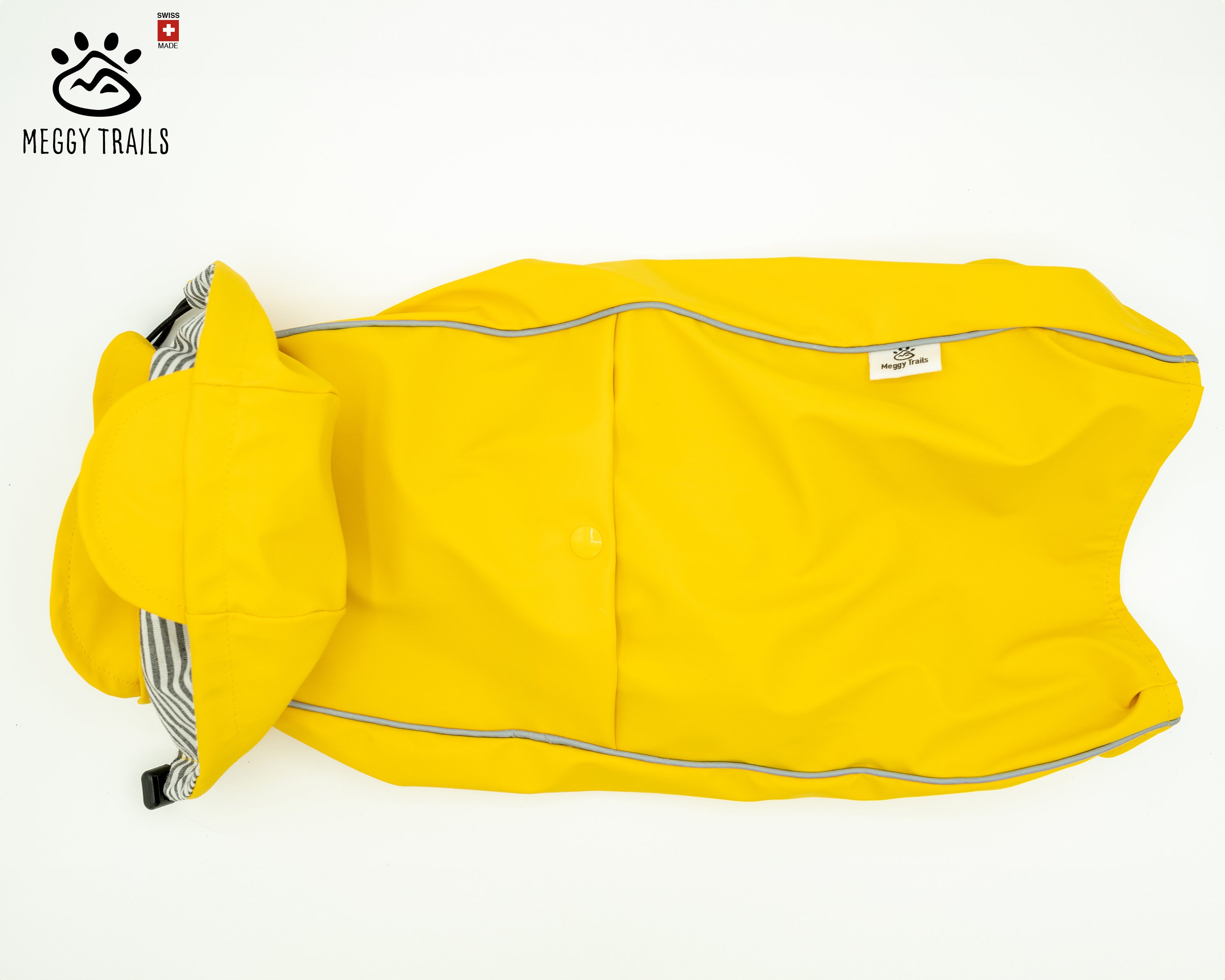Cappotto Trapuntato Reversibile Per Cani Maxi-Pet Charmonix 35 Cm – Grigio/giallo, Impermeabile E Antivento