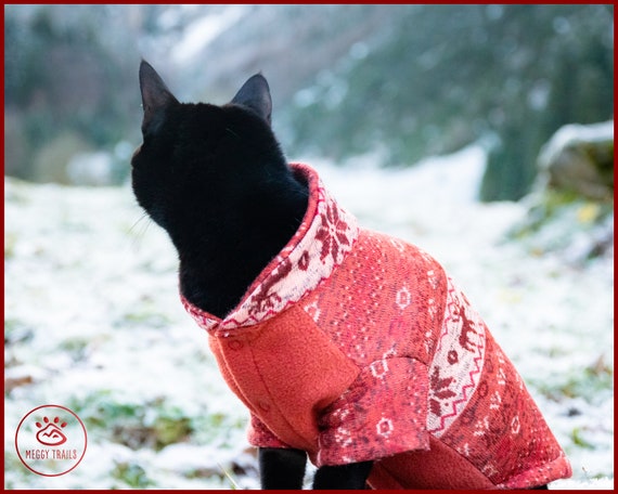 PULL en polaire chaude pour chat, sweat à capuche en tricot pour