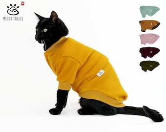 Polar Fleece Cat Sweater: Handmade Soft Warm Winter Vest for Adventure Cats