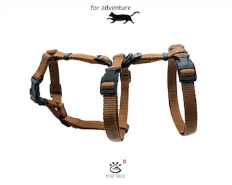 MeggyTrails Brown Cat Anti-Escape Harness – Ultimate Ergonomic Design for Secure Explorers (Panikgeschirr)