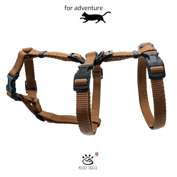 Arnês anti-fuga MeggyTrails Brown Cat – Design ergonômico definitivo para exploradores seguros (Panikgeschirr)