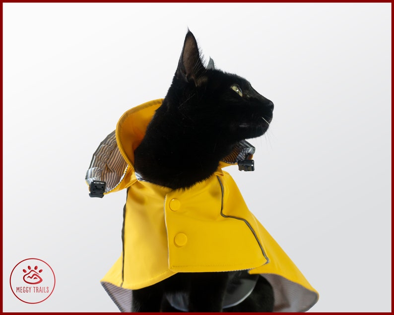 Stylish CAT Rain JACKET Waterproof Cat Coat Yellow Vintage Etsy