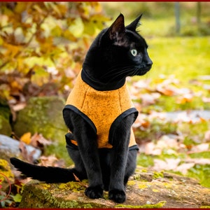 Warm fleece SWEATER for cat, knit optic fleece cat vest, cat sleeveless sweater, cat clothes, winter clothes for cat