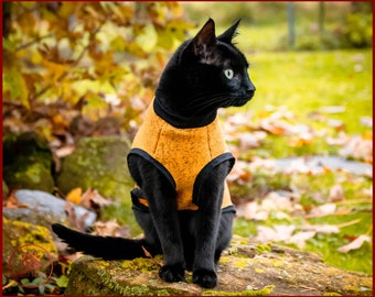 Warme Fleece SWEATER für Katzen, gestrickte Katzenweste, Katzenpullover, Katzenkleidung, Winterkleidung für Katzen