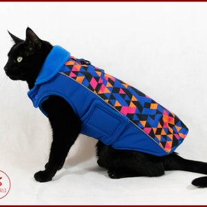 Cat WINTER JACKET, warm cat jacket, warm coat for cat, waterproof cat jacket, softshell cat jacket, warm clothes for cat, cat clothes image 3