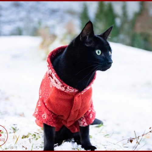 Warm Fleece SWEATER for Cat Knit Optic Fleece Cat Hoodie Etsy