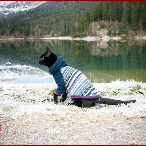 Warm fleece SWEATER for cat, knit optic fleece cat hoodie, polar fleece warm cat sweater, cat clothes, winter clothes for cat