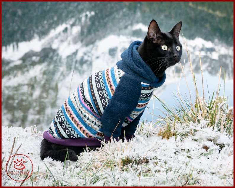 Fleece cat coat warm cat sweater hoodie for cat winter Etsy