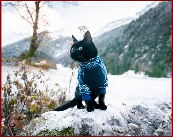 Warm fleece SWEATER for cat, knit optic fleece cat shirt, polar fleece warm cat sweater, cat clothes, winter clothes for cat