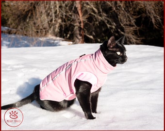 EXTRA WARM jacket for adventure cat, three layer cat winter jacket, winter coat for cat, waterproof and windproof cat jacket