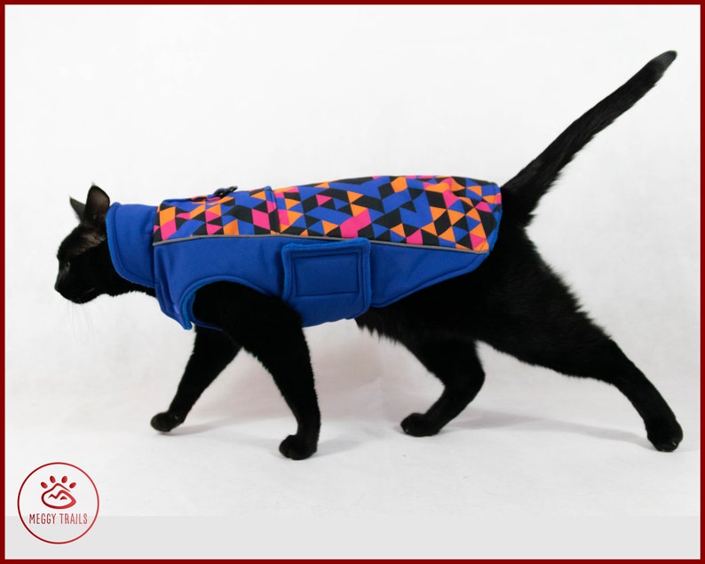 Cat WINTER JACKET, warm cat jacket, warm coat for cat, waterproof cat jacket, softshell cat jacket, warm clothes for cat, cat clothes image 5