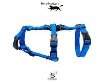 MeggyTrails Blue Cat No Escape Harness – Ultimate Ergonomic Design for Exploring Adventures (Panikgeschirr)