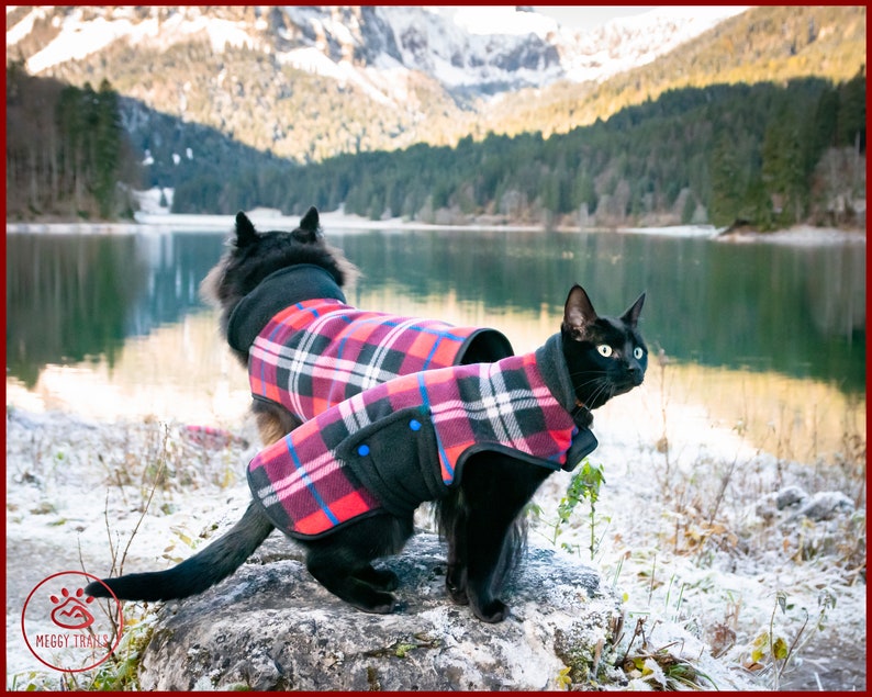 Cat warm vest DOUBLEFACE fleece jacket for cat Etsy