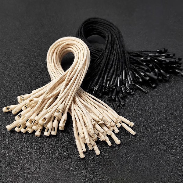 Cotton Strings 100 pcs, White Cotton strings, Beige Cotton Cords, Black Cotton Cords, Hang tags String, Hang tags Ropes