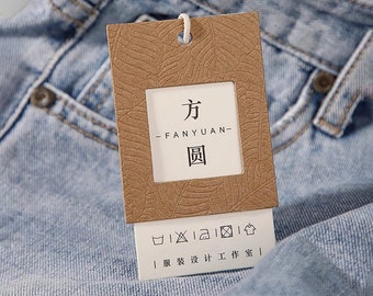 Etichette personalizzate 1000 pezzi, Etichette doppie, Etichette per altalena in pergamena, Etichette per abbigliamento, Etichette per marchio, Etichette per l'imballaggio del prodotto, Etichette per altalena semplici