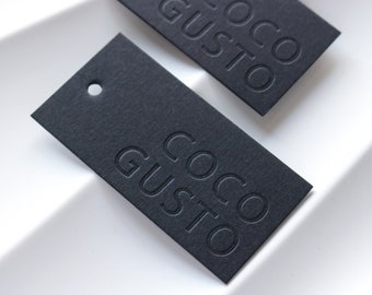 Custom Black Hang Tags 1000pcs, Embossed Hang tags, Simple Swing Tags, Black Price tag, Custom Hang Tags, Clothing Hang Tags, Thick Hang Tag