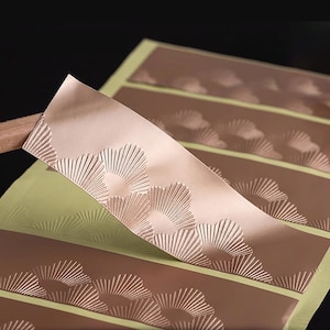 500 pcs Custom Rose Gold Foil Stickers, Embossed Stickers, Wedding Stickers, Personalized Stickers, Custom Logo Stickers, Gift Stickers