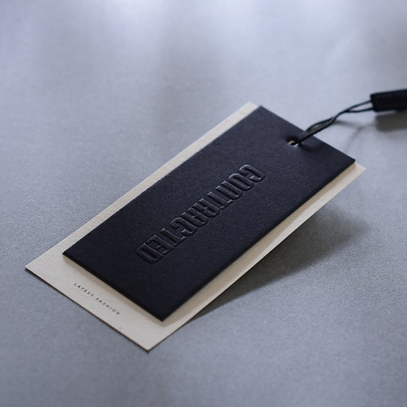 500 Custom Hang Tags Embossing Clothing Hang Tags Black Etsy