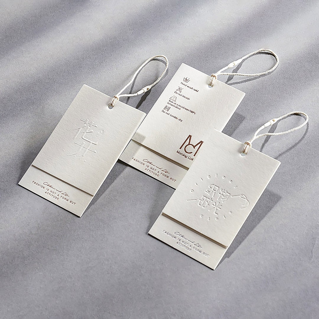 500 Custom Cotton White Hang Tags, Clothing Hang Tags, Price Tags