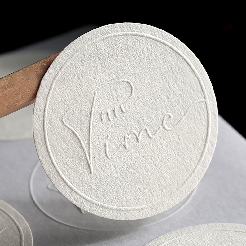 500pcs Custom Embossing Circle Stickers Custom Logo Stickers Etsy