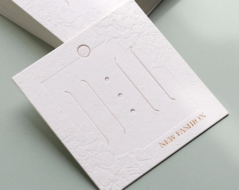 500 Stück kundenspezifische Haarspangen-Karten kundenspezifische Schmuck-Karten-cremefarbene Ohrring-Karten, kundenspezifisches Logo-Großhandelskundenspezifische Schmuckkarten