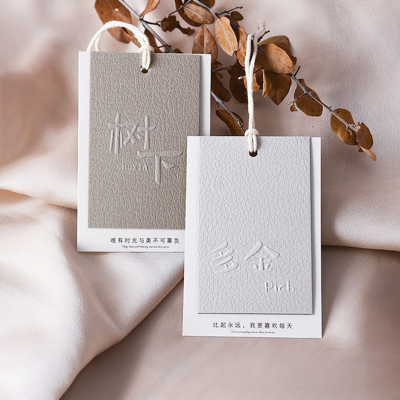 500pcs Embossed Hang Tags Custom Logo Clothing Tags, Hang Tags for