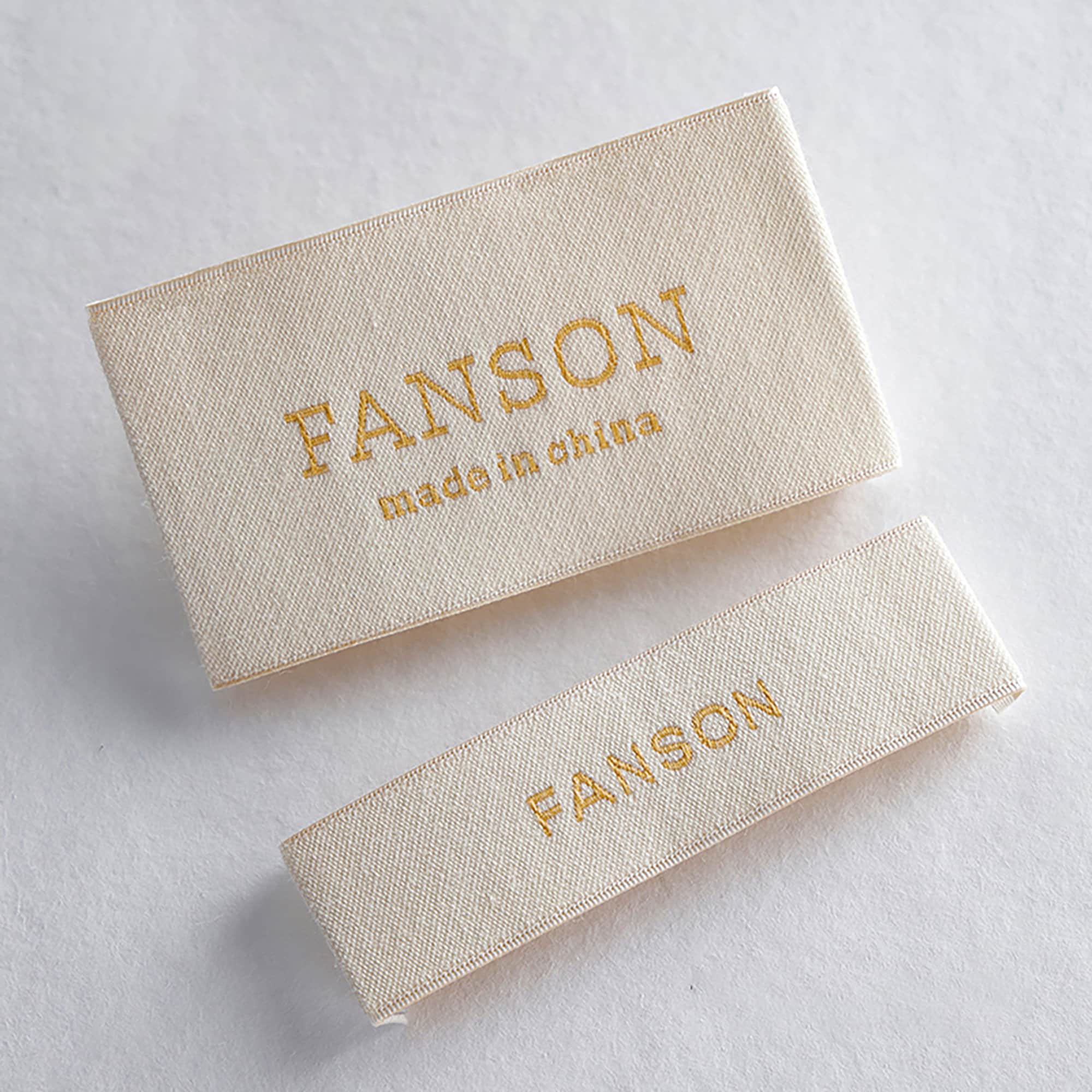 Custom Cotton Sew on Label 1000 Pcs Woven Labels High Density Sewing ...