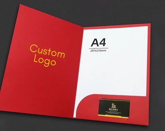 50pcs Custom Document Folder, File Folder, Tab Folder, Catalog Sleeve, Contact Sleeve, Cardboard Folders,Documents Sleeve, Profile Folder