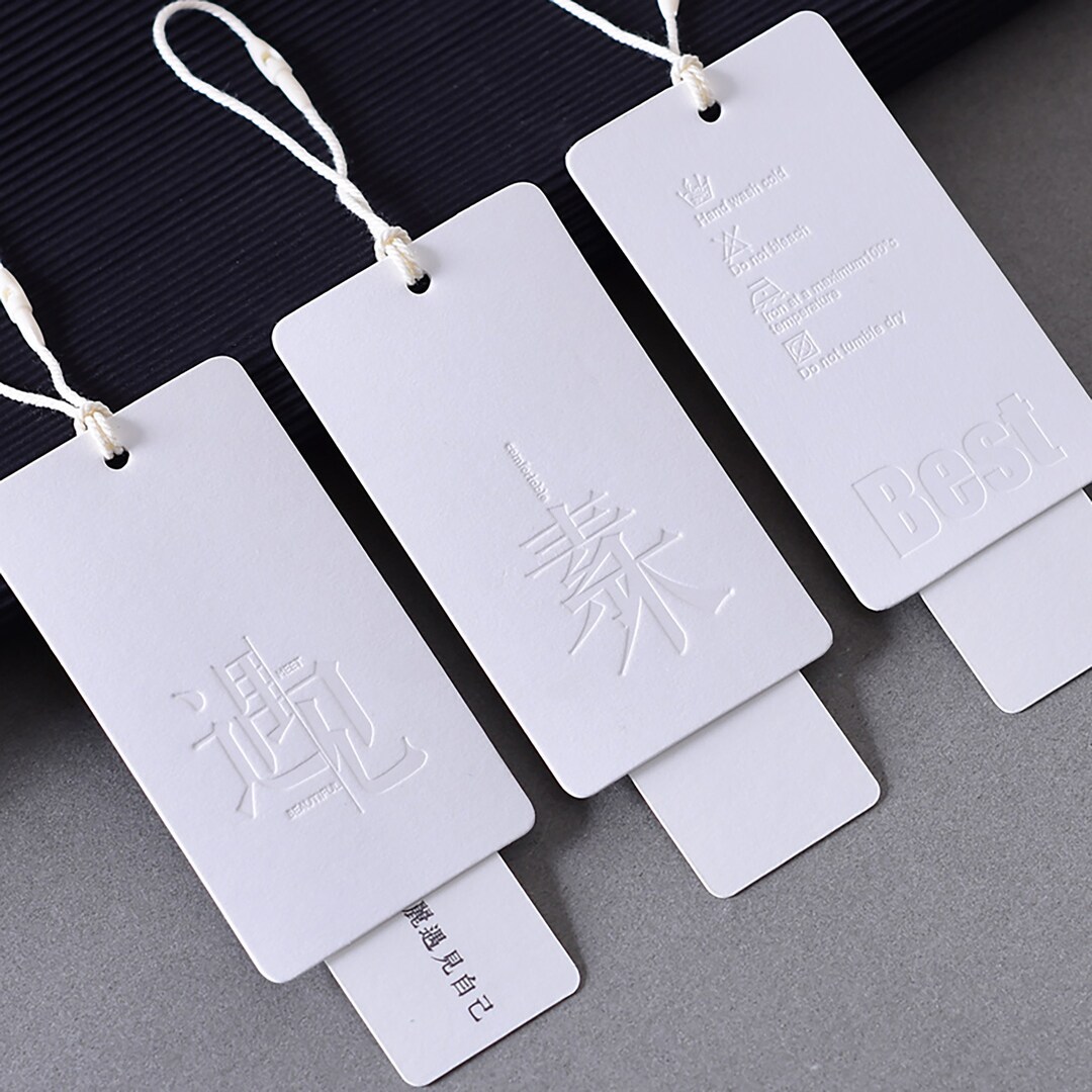 25 White Price Tags With String 23x14mm Set of 25 Labels Cardboard Marking  Tags for Jewelry Clothing 
