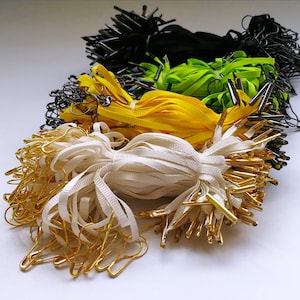 500 pcs Ribbon Strings, Hang Tag String, Grosgrain Ribbon String with Pins, Ribbon Cords, Tag Cords