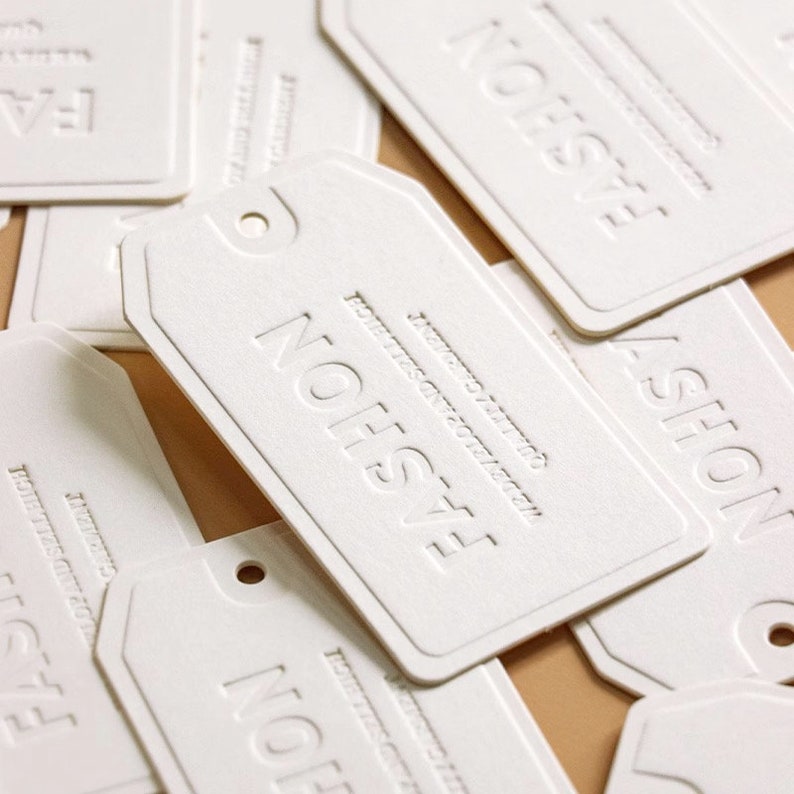 1000 Custom Die Cut Hang Tags Nature White Clothing Hangtags Etsy