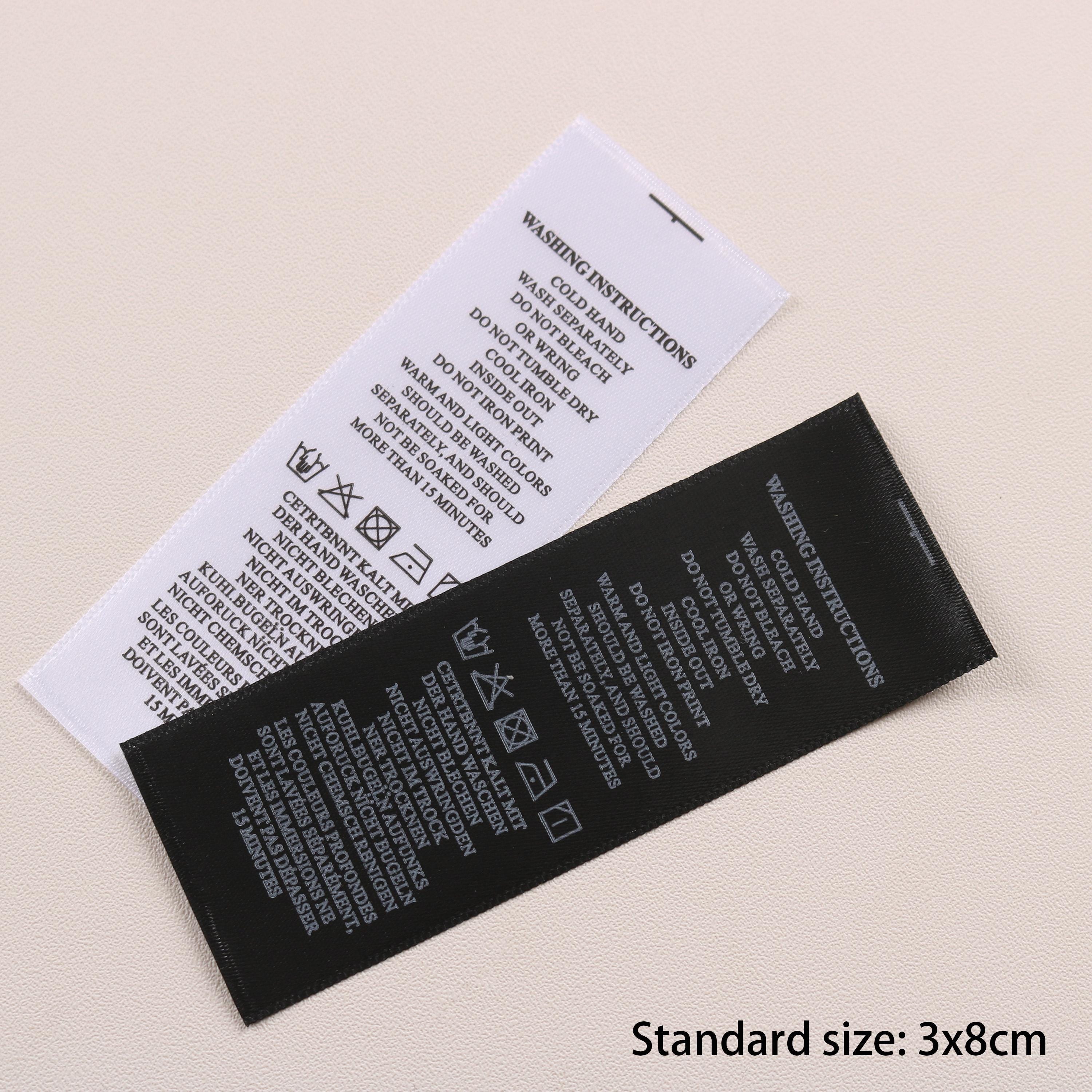 500 Custom Care Labels Clothing Wash Labels Sewing in Labels Sewing on ...