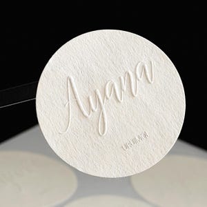 Custom Embossed Cotton Paper Stickers Matte Cotton Sticker Custom Logo Wedding Favor Stickers Gift Packing Stickers  Business Stickers