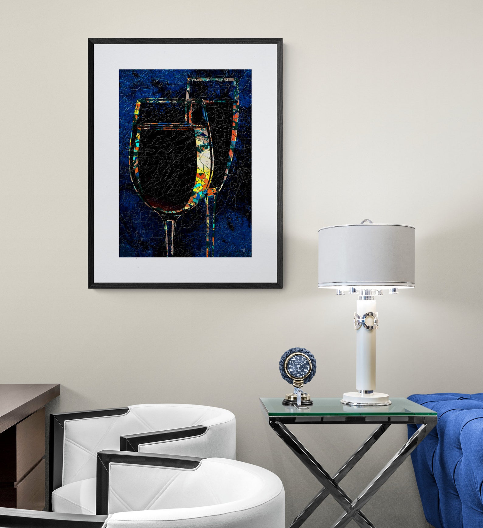 Wine Glass Abstract Kitchen Wall Art Dining Room Wall Art | Etsy