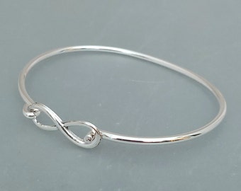 Silver Infinity Bangle - Silver Plated Infinity Bracelet - Silver Eternity Bangle - Eternity Bracelet - Made in Cornwall - Cornish Jewellery