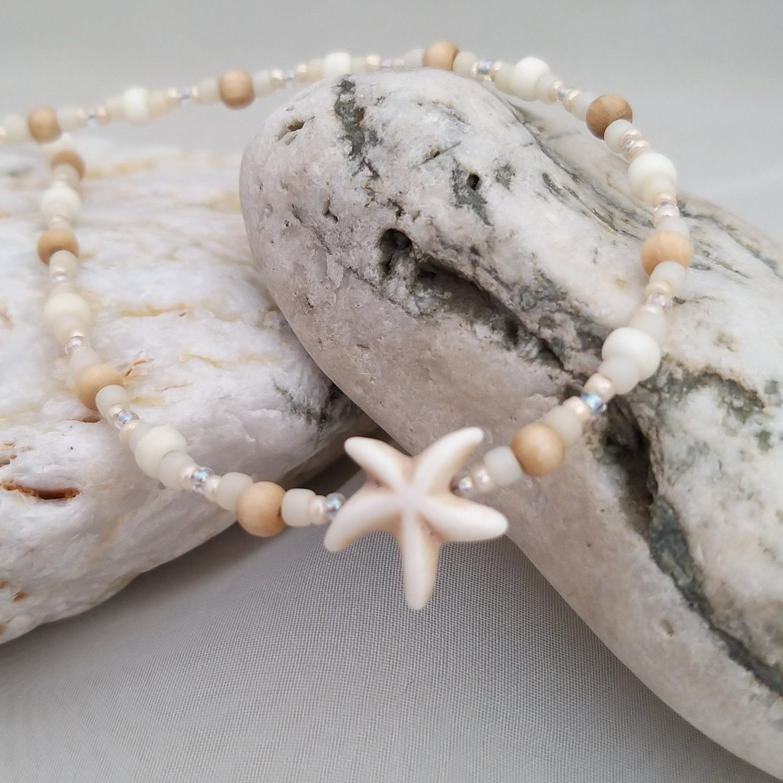 Ivory Starfish Bead Necklace Ivory Starfish Necklace | Etsy
