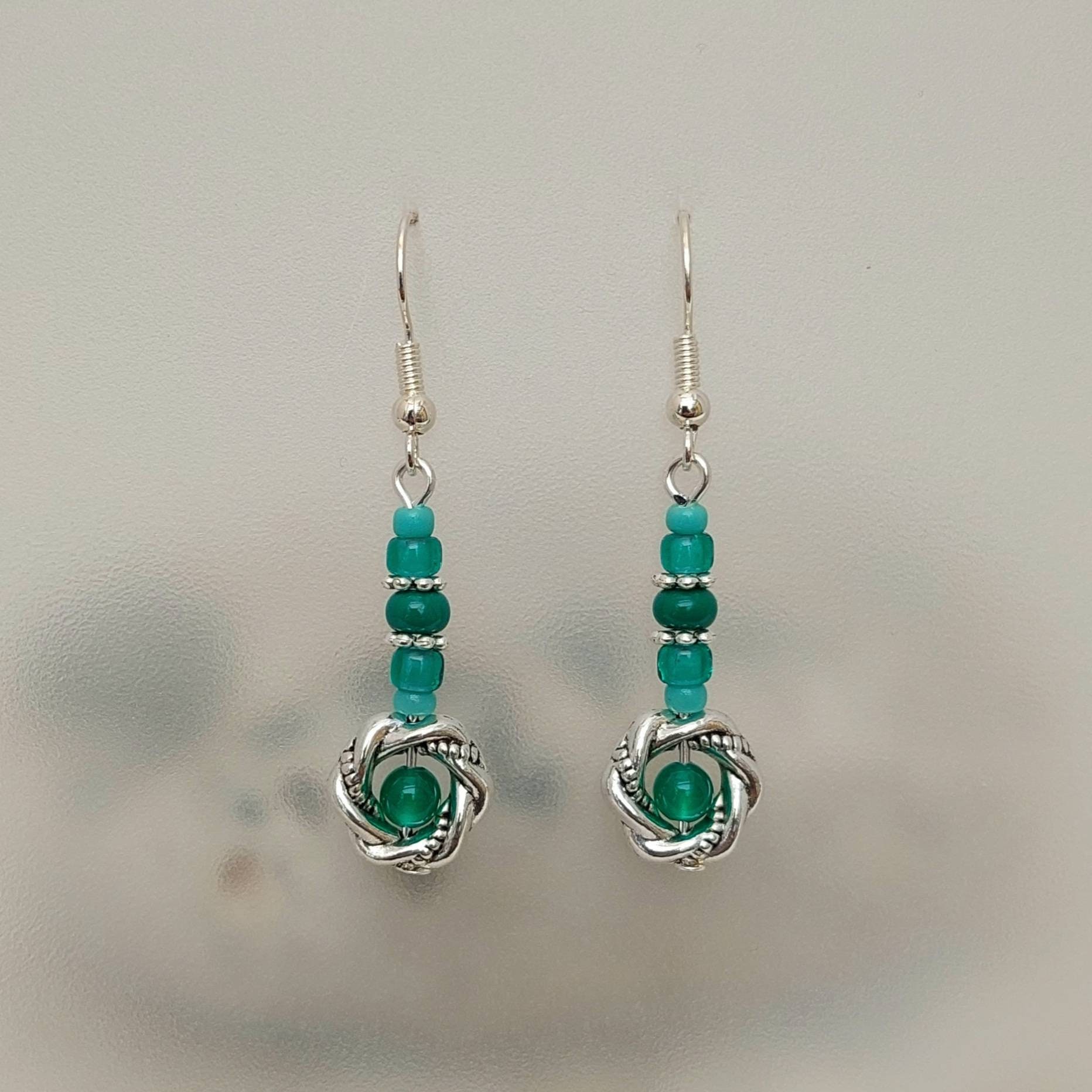 Jade Green Bead Earrings Jade Green Beaded Earrings - Etsy UK