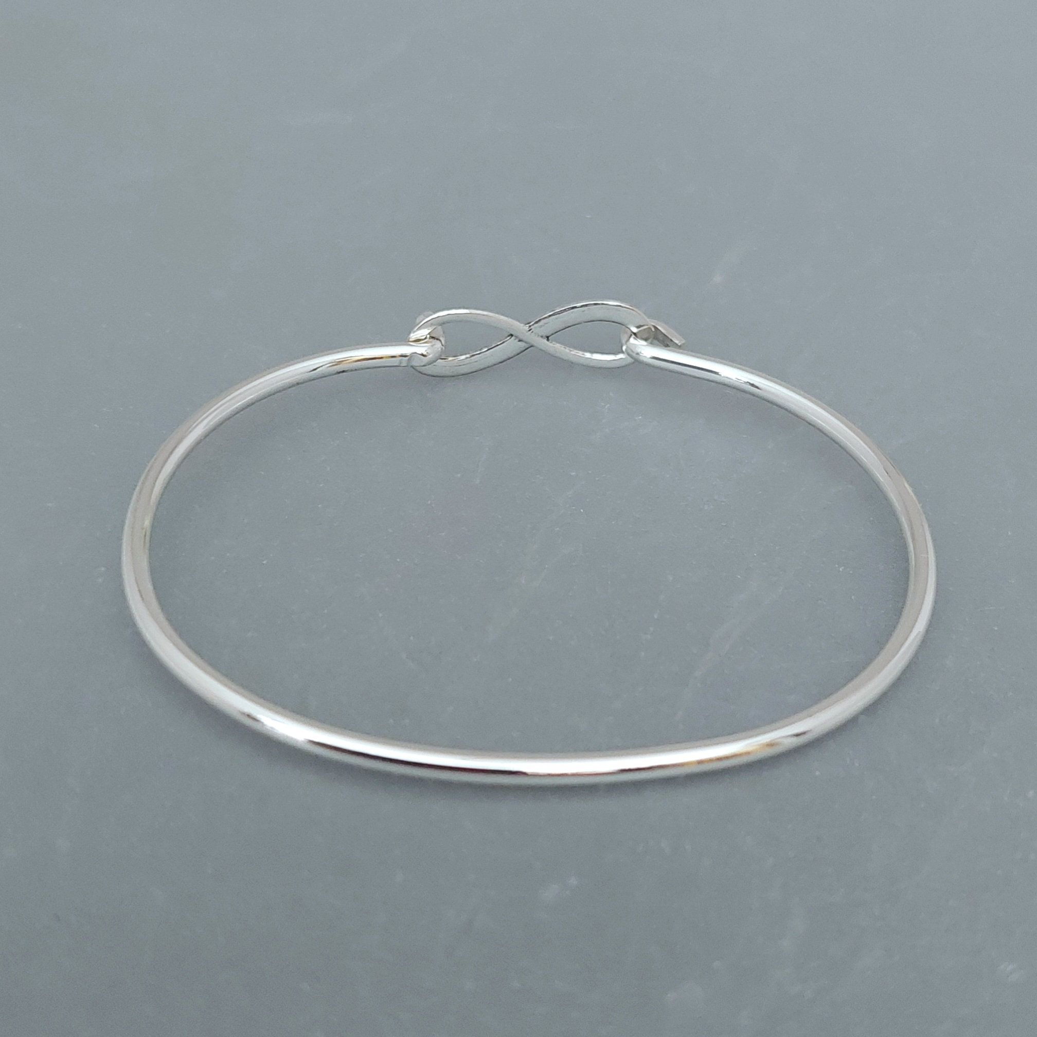 Silver Infinity Bangle - Silver Plated Infinity Bracelet - Silver ...