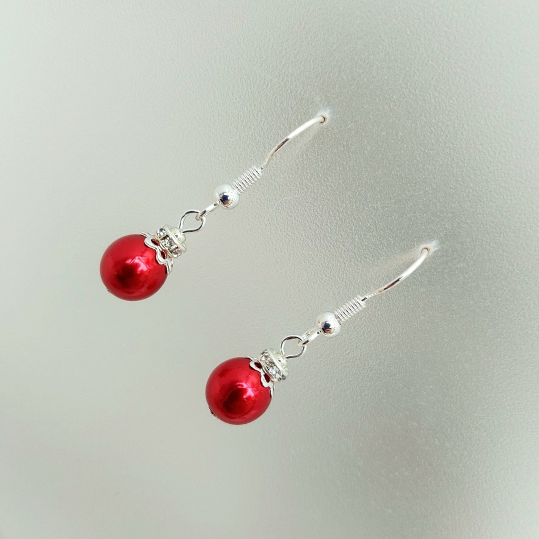 Red christmas earrings Clearance