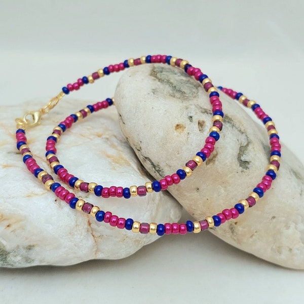Indian Seed Bead Necklace - Colourful Indian Necklace - Vibrant Ethnic Jewellery - Made in Cornwall - Cornish Jewellery