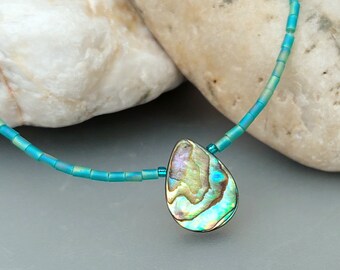 Collier Pendentif Attrape-rêves En Coquillage D'ormeau Paua - 51 Cm - Neuf Avec étiquettes