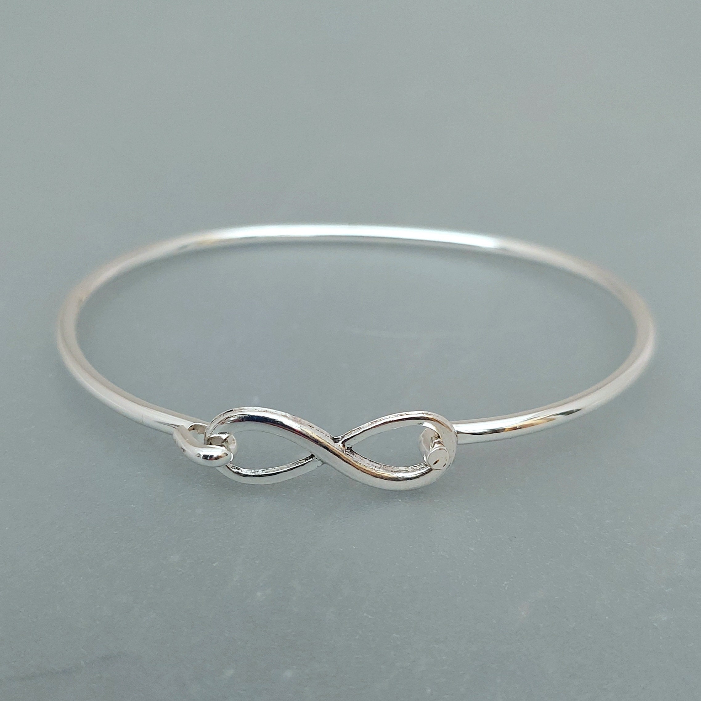 Silver Infinity Bangle - Silver Plated Infinity Bracelet - Silver ...